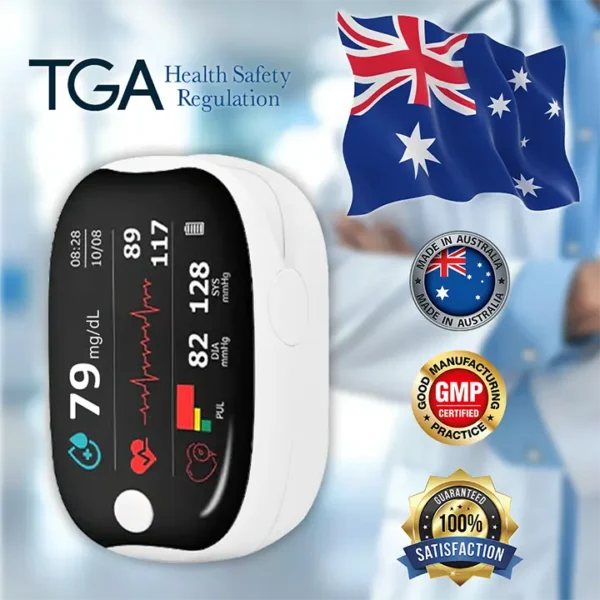 [Official Store] Bikenda® GlucoSense Laser Blood Glucose Monitoring Device ✅ Multi-Function Blood Sugar, Oxygen Saturation & Blood Pressure Measurement 👍🏻 99.9% Accuracy
