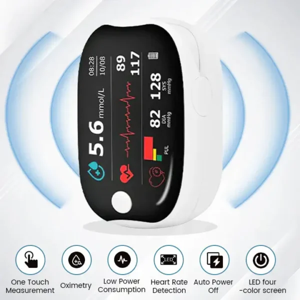 [Official Store] Bikenda® GlucoSense Laser Blood Glucose Monitoring Device ✅ Multi-Function Blood Sugar, Oxygen Saturation & Blood Pressure Measurement 👍🏻 99.9% Accuracy